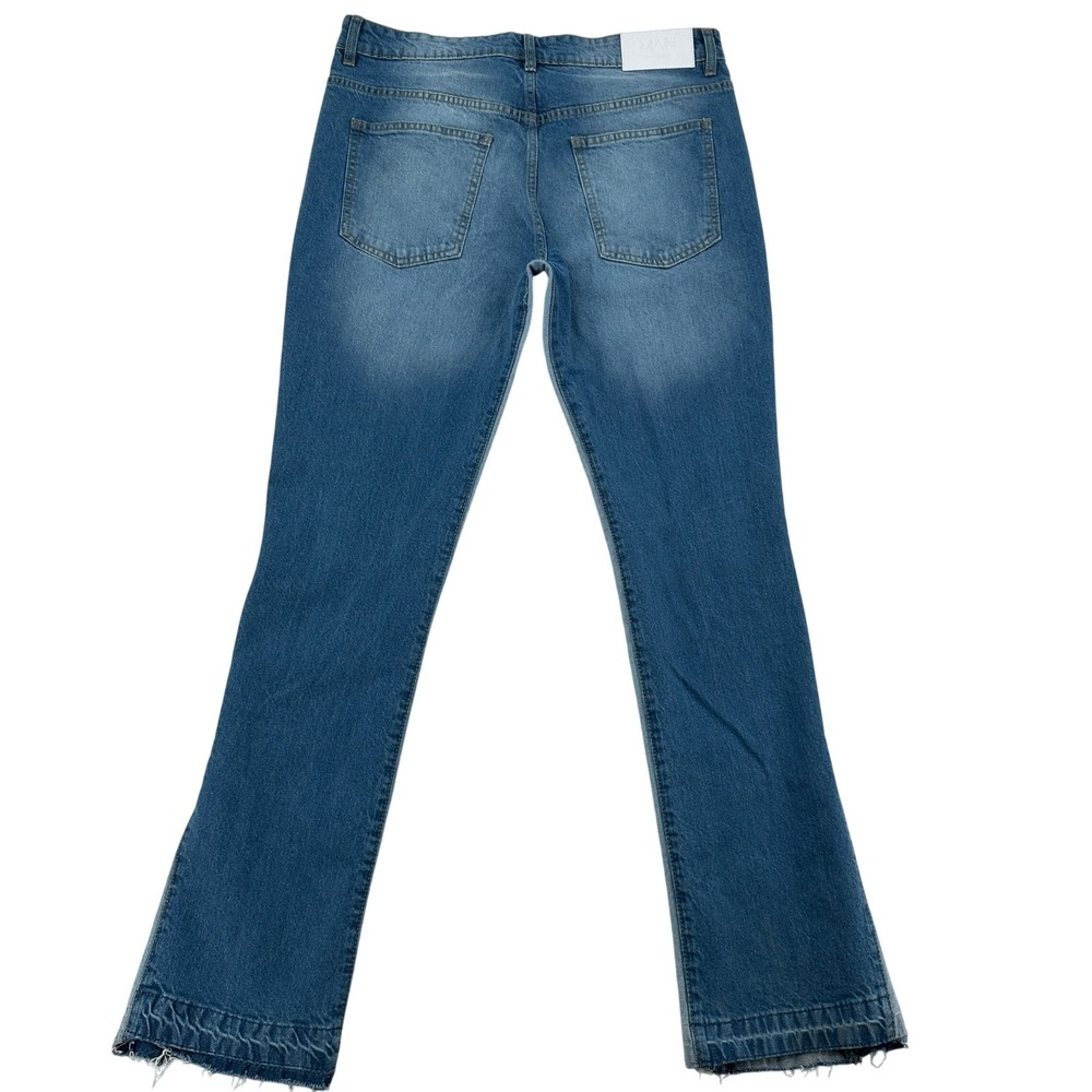boohooMAN Mens 36R Skinny Paint Splatter Panel Detail Jeans  Button Fly Grunge
